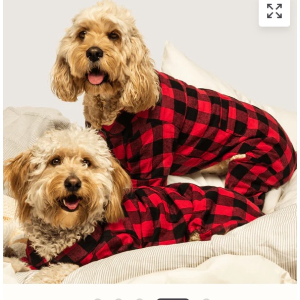 Fabdog 12 S Red Black Buffalo Check Plaid Cotton Fleece Dog Pajamas PJs NEW NWOT
